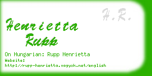 henrietta rupp business card